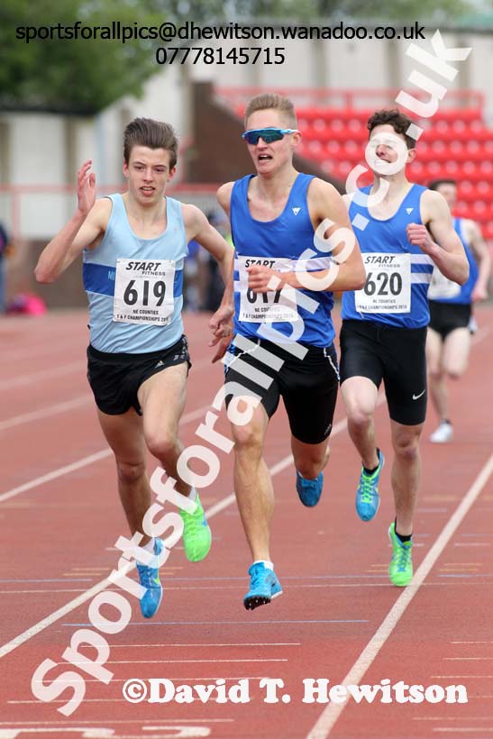 Mens under-20s 1500 metres, North Eastern Track and Field Champs, Gateshead Stadium. Photo: David T. Hewitson/Sports for All Pics